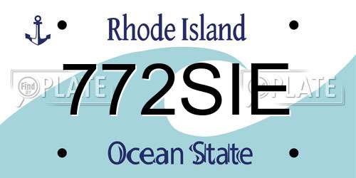 772SIE Rhode Island License Plate