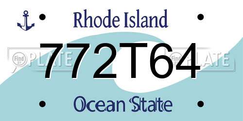 772T64 Rhode Island License Plate