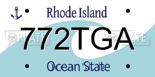 772TGA Rhode Island License Plate