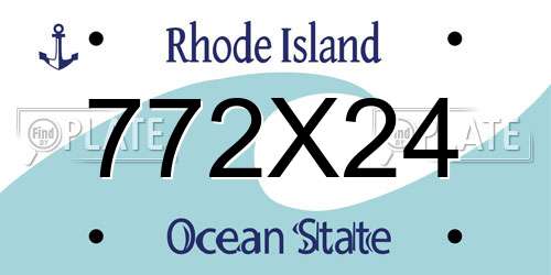 772X24 Rhode Island License Plate