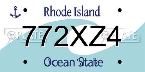 772XZ4 Rhode Island License Plate