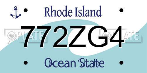 772ZG4 Rhode Island License Plate