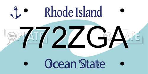 772ZGA Rhode Island License Plate