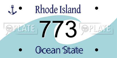 773 Rhode Island License Plate