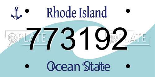773192 Rhode Island License Plate