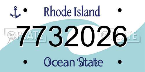 7732026 Rhode Island License Plate