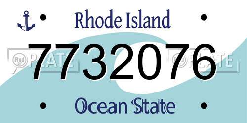 7732076 Rhode Island License Plate