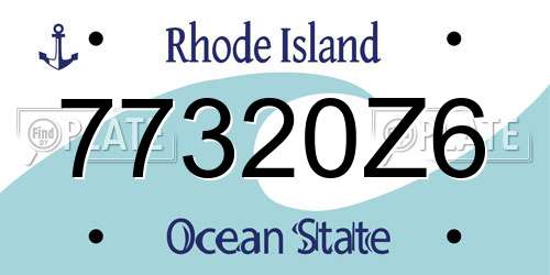 77320Z6 Rhode Island License Plate