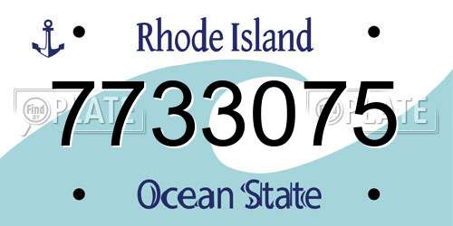 7733075 Rhode Island License Plate