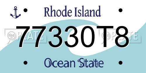 77330T8 Rhode Island License Plate