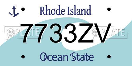 7733ZV Rhode Island License Plate