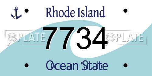 7734 Rhode Island License Plate