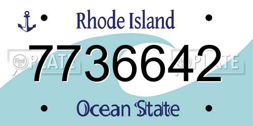7736642 Rhode Island License Plate
