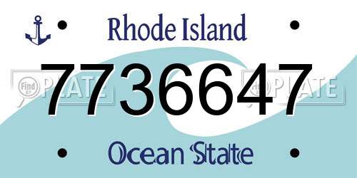 7736647 Rhode Island License Plate