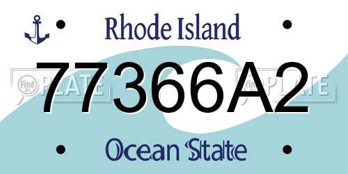 77366A2 Rhode Island License Plate