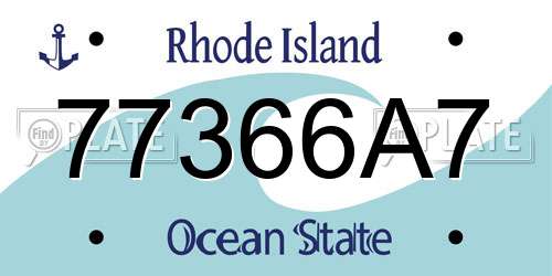 77366A7 Rhode Island License Plate