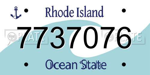 7737076 Rhode Island License Plate