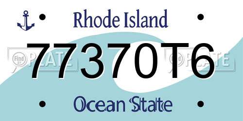 77370T6 Rhode Island License Plate