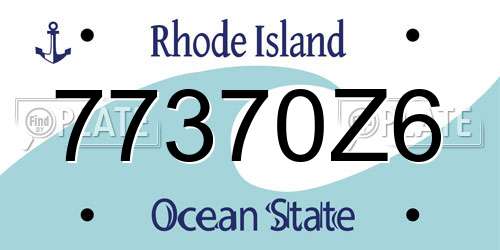 77370Z6 Rhode Island License Plate