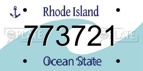 773721 Rhode Island License Plate