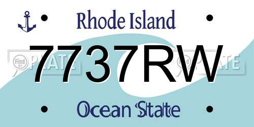 7737RW Rhode Island License Plate