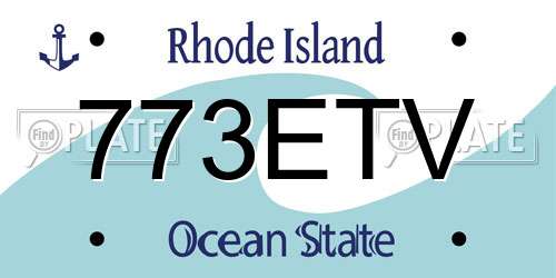 773ETV Rhode Island License Plate