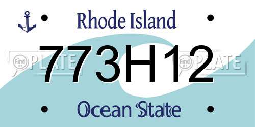 773H12 Rhode Island License Plate