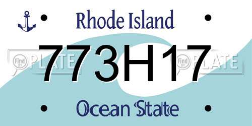 773H17 Rhode Island License Plate