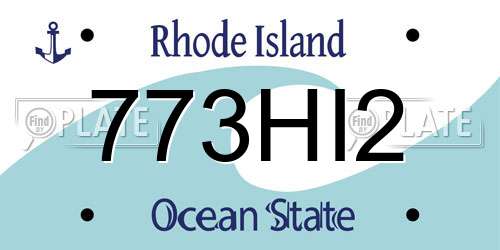 773HI2 Rhode Island License Plate