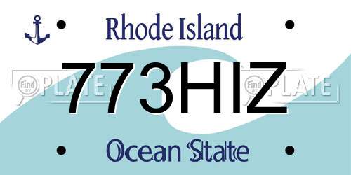 773HIZ Rhode Island License Plate