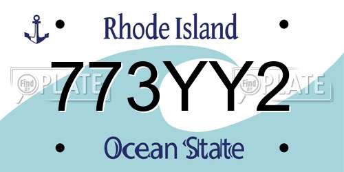 773YY2 Rhode Island License Plate