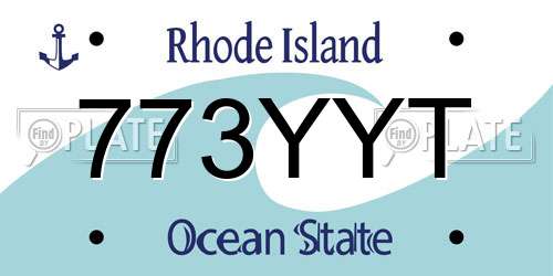 773YYT Rhode Island License Plate