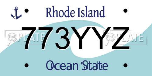 773YYZ Rhode Island License Plate