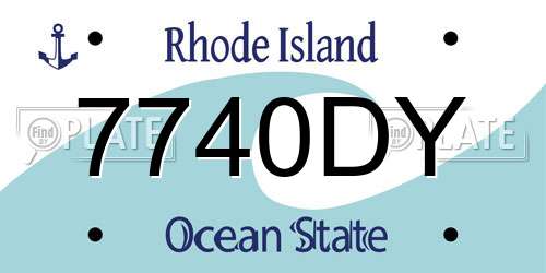 7740DY Rhode Island License Plate