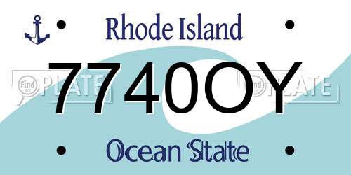 7740OY Rhode Island License Plate