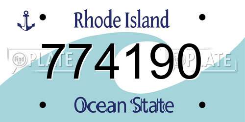 774190 Rhode Island License Plate