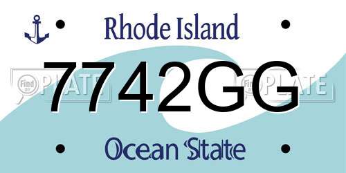 7742GG Rhode Island License Plate