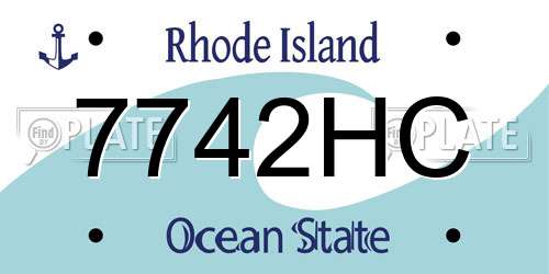 7742HC Rhode Island License Plate