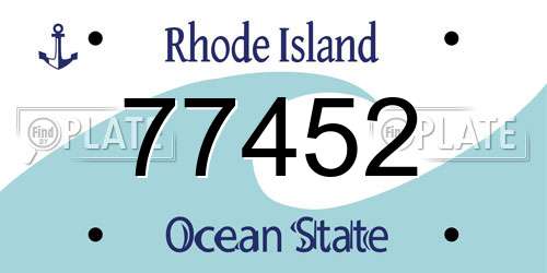 77452 Rhode Island License Plate