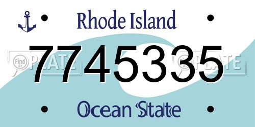 7745335 Rhode Island License Plate
