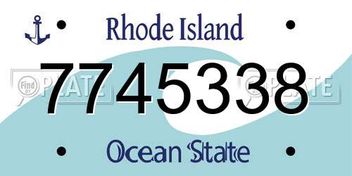 7745338 Rhode Island License Plate