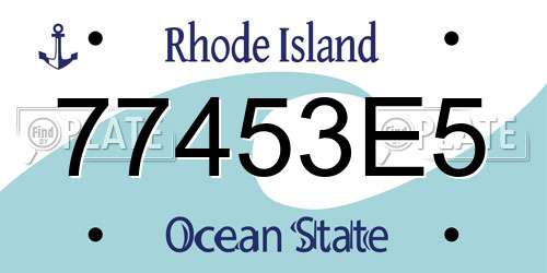 77453E5 Rhode Island License Plate