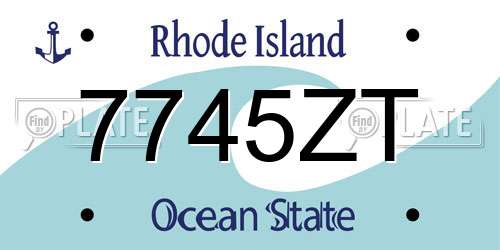 7745ZT Rhode Island License Plate
