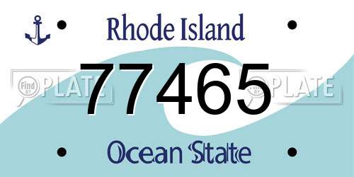 77465 Rhode Island License Plate