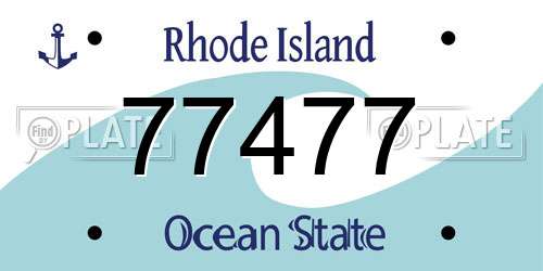 77477 Rhode Island License Plate
