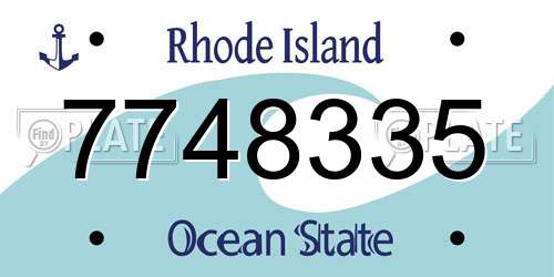 7748335 Rhode Island License Plate