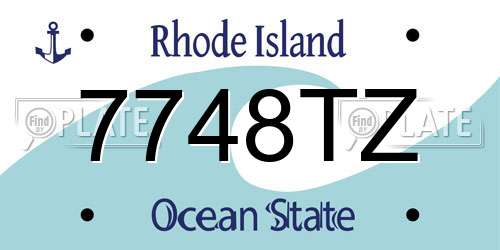 7748TZ Rhode Island License Plate