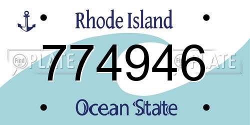 774946 Rhode Island License Plate
