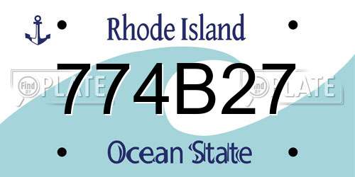 774B27 Rhode Island License Plate