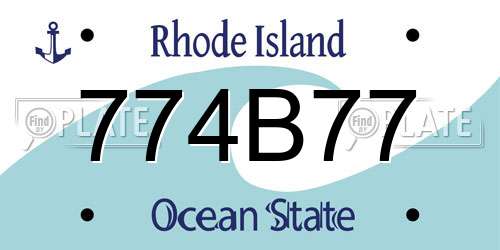 774B77 Rhode Island License Plate